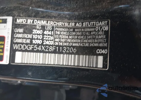 2008 Mercedes-Benz C 300 Luxury/Sport from USA, damaged, VIN WDDGF54X28F113206